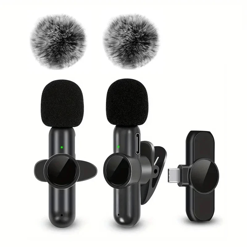 Mini wireless clip-on microphone for iPhone, Android, vloggers and creators