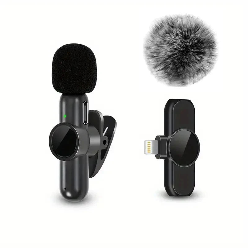 Mini wireless clip-on microphone for iPhone, Android, vloggers and creators