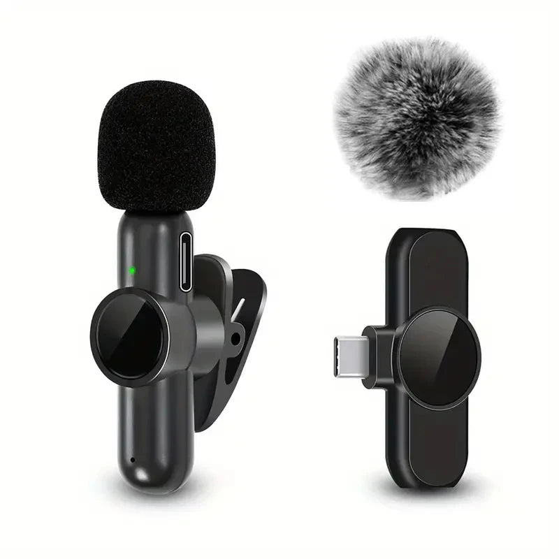 Mini wireless clip-on microphone for iPhone, Android, vloggers and creators